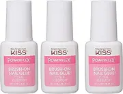 Kiss Powerflex Brush On Nail Glue 0.17 Ounce (Pack of 3)