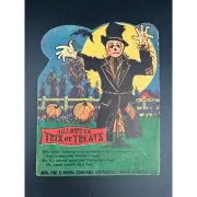 Vintage 80 Years Old Halloween Scarecrow By E. Rosen Co Lollipop Card Holder