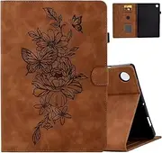 Case for Samsung Galaxy Tab A9+ 11 Inch 2023 (SM-X210/X216/X218), Anti-Scratch Suede Leather Multi-Angle Stand Cover, Auto Wake/Sleep & Pen Holder Case for Galaxy Tab A9 Plus Tablet, Brown