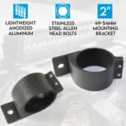 Elinz 2" 49-54mm PAIR Bullbar Mounting Bracket Clamp LED light bar Driving RIGID BLACK