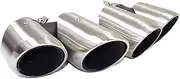 1 Pair Dual Outlet Tailpipes Compatible For Porsche Macan 2014 To 2017 Muffler Tip Tailpipes Replacement Exhaust System Nozzles(S Silver A)