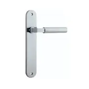Iver Berlin Door Lever Handle on Oval Backplate Brushed Chrome