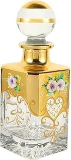 WOONEKY Vintage Glass Perfume Bottle Refillable Fragrance Container for Essential Oils Elegant Design Retro Style for Perfume Storage and Presentation