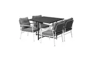 Livsip 5PCS Outdoor Dining Set Black Table and Chairs