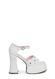 [Sugar Thrillz] Power Play Peep Toe Heels - White