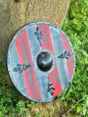 24'' Medieval Erickson Viking Shield - Valhalla Battle Ready Wooden Round Shield
