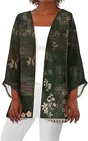 [Generic] Womens Tops 3/4 Sleeve Summer,floral tunic cute summer tops for women fashion shirt for women womens 3/4 sleeve t shirts tops for women casual summer tops for women casual spring