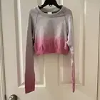 Gymshark Adapt Ombre Seamless Crop Top Pink and Gray Women's Size Small NWT