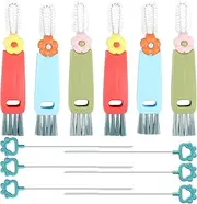 12Pcs 3 in 1 Multifunctional Cup Cleaning Brush Tiny Bottle Cup Lid Detail Brush Straw Cleaner Tools Long Water Bottle Straw Cleaner Brush for Glasses Baby Bottles Sports Cups