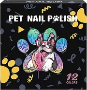 Dog Nail Polish, Puppy Fingernail Art, 12 Colours Quick Dry Waterproof, Fade-Resistant, Friendly Formula, Small Animal Grooming Supplies for Puppies Kittens