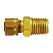 26182 Adapter with 26003 Sleeve Nut, 1/4" Compression x 1/2" MIP, Brass, 3 Pack