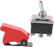 MOLUCKFU 203A Heavy Duty Toggle/Off/ON 12V DPDT with Red Protective Cover for Car Dash 3 Position Toggle Switch for Automotive Boat and Off Road