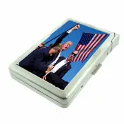 TRUMP 2024 Cigarette Case with Built in Lighter Metal Wallet