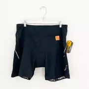 TRAYL CYCLING Mens Shorts UPF 50 Black Padded Compression Bike Shorts Size XL
