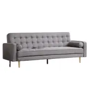 Design Square Designer Modern Scandinavian Fabric 3-Seater Sofa Bed - Grey