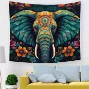 Tapestry - Blue Elephant, Elephant Tapestry, Hippie Tapestry, Wall Hanging