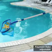 120cm Swimming Pool Spa Tub Leaf Skimmer Rake Mesh Frame Cleaning Net Clean·-