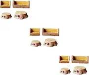Happyyami 3 Sets Micro Landscape Decoration Resin Tree Stump Stool Miniature Stump Art for Home Decor