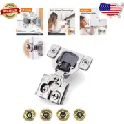 40 Pack Satin Nickel Soft Close Cabinet Hinges - 5/8" Overlay & 3-Way Adjustable