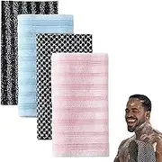 Blissal,Blissal - Blissal Exfoliating Shower Towel,Blissal Back Exfoliator Towel,Blissal Scrub Cloth,Blissal Exfoliating Towel,Blissal Towel for Men and Women,Travel Friendly and Quick Drying (4pcs)