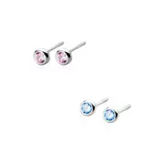 Sterling Silver Cubic Zirconia Stud Hypoallergenic Earrings