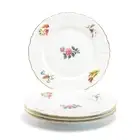 Grace Teaware Set of 4 Anna Garden Bone China with Gold Trim 10.5" Dinner Plate
