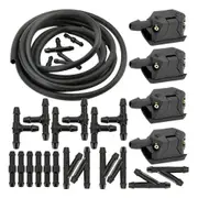 Car Windshield Water Nozzle Windshield Washer Wiper Water Nozzle Cleaning Kit for Truck XF 105 95 X Black