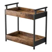 Countertop Coffee Station Organizer, 2 Tier Wooden Shelf for Coffee Bar