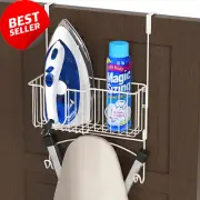 Wall Mount Ironing Board Holder Over Door Hanger White Storage Organizer