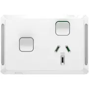 Clipsal Pro Series Switched Socket 2 Switch & Socket Horiz 10 A White - P3015XA-XW