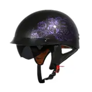 Retro Half Face Motorcylce Hat FRP Prince Helmet Sub dark purple rose M