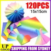 120 Sheets 15x15cm Mix Rainbow Colour Square Origami Folding Paper DIY Crafts
