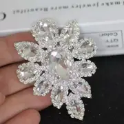 White Crystal Rhinestone Applique Silver Base Stone DIY Wedding Dress Decoration