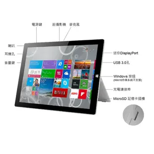 福利品 Surface Pro 3 12吋 四核心平板電腦 (4G/128G) (5.2折)