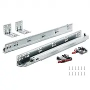 VEVOR 6 Pairs of 457.2mm Drawer Bottom Side Mount Rails, Heavy Duty Full Ball Bearing Extension Steel Track, Soft-Close Noiseless Guide Glides Cabinet