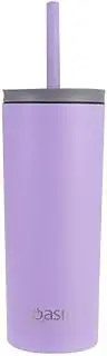 [Oasis] Super Sipper' Stainless Steel Double Wall Insulated Tumbler W/Silicone Straw 600Ml - Lavender
