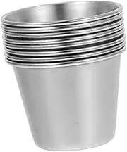 ERINGOGO 8pcs Stainless Steel Dipping Cups Sauce Bowls for Condiments Butter Drinks Metal Condiment Cups for Everyday Use Entertaining