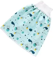TOYANDONA High Waist Training Skirt Shorts Leak Diaper Skirt for Potty Training Comfortable Reusable Nappy Pants Sea for Ages