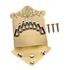 1pc 8 String Mandolin Tailpiece Feather Pattern Metal Bronze Color Mandolin