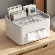Rectangular Tissue Box Holder with Storage Napkin Tissue Box Holder for Office