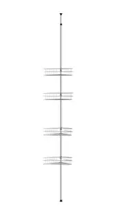 Sherwood Home Adjustable Telescopic 4 Tier Corner Shower Caddy Rack - Silver