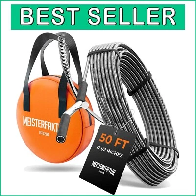 Heavy-Duty 50 FT Drain Snake with Video Guide - Master Your Plumbing Needs