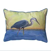 Betsy Drake Blue Heron Large Indoor Outdoor Pillow 16x20