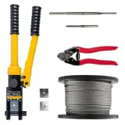Lag/Swage Wire Balustrade Kit 1 x 19 3.2mm S/Steel 316 Rope Swaging Cutter Tools