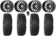 Sedona Sano Bdlk 15x7 Wheels Bk 35" RC500S Sticky Tires Polaris Ranger XP 9/1K