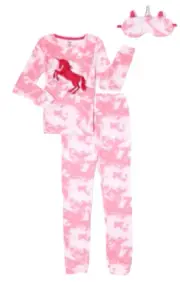 Cozy Jams Girls Pajamas Pink Tie Dye 2 Piece Set Top And Pants Unicorn Size 10