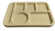Lot 4 Lunch Trays 6 Compartment Divided CAMPING Dinner Food plate TAN Carlisle