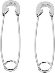 [CONGARTENO] 2pcs Pin Earrings Double-sided Cutting Board Flying Saucer Earrings Drain Pipe Wrench Nail Decor Full Finger Rings Pendant Decorations Wired Ribbons Hook Silver Titanium Steel