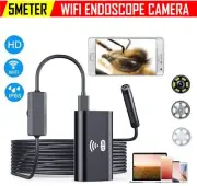 8MM HD WiFi Endoscope Inspection Camera Borescope Waterproof Snake Camera IP67