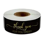 "Thank You For Your Order"Sticker For Pack Sealing Labels Sticker Black Stationery Stickers Roll